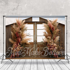 Aperturee - Boho Dried Flower Door Outdoor Backdrop For Photo