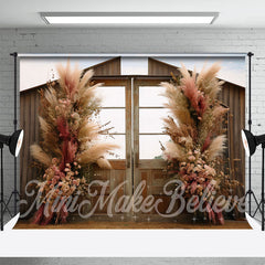 Aperturee - Boho Dried Flower Door Outdoor Backdrop For Photo