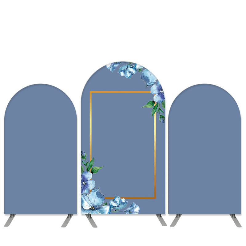 Aperturee Boho Floral Theme Navy Blue Bridal Shower Arch Backdrop Kit