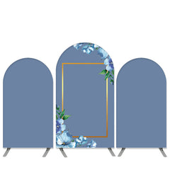 Aperturee Boho Floral Theme Navy Blue Bridal Shower Arch Backdrop Kit