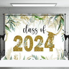 Aperturee - Boho Leaves Class Of 2024 Graduation Photo Backdrop