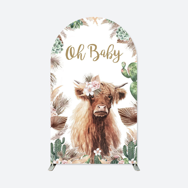 Aperturee - Boho Oh Baby Cow Double Sided Chiara Arch Backdrop