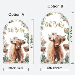 Aperturee - Boho Oh Baby Cow Double Sided Chiara Arch Backdrop