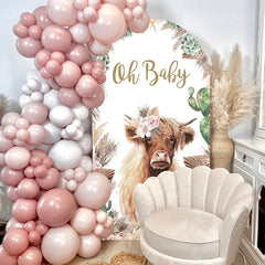 Aperturee - Boho Oh Baby Cow Double Sided Chiara Arch Backdrop