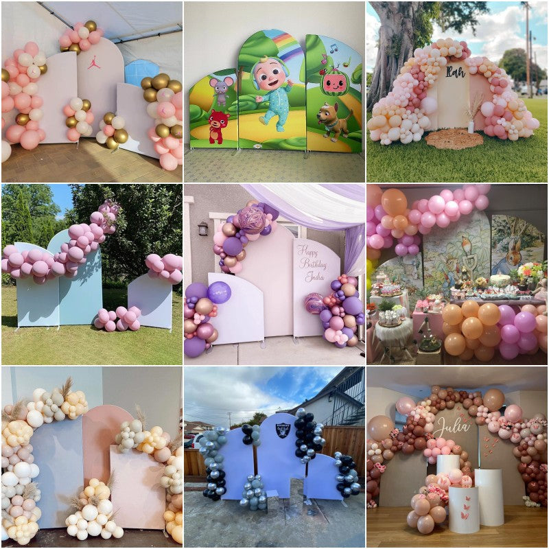 Aperturee Boho Rainbow Theme Love Pattern Birthday Arch Backdrop Kit