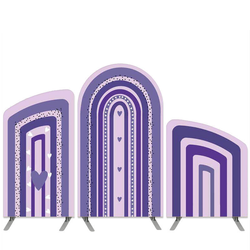 Aperturee Boho Rainbow Theme Purple Love Arch Backdrop Kit