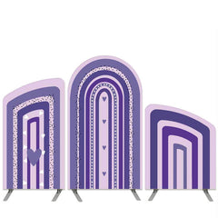 Aperturee Boho Rainbow Theme Purple Love Arch Backdrop Kit