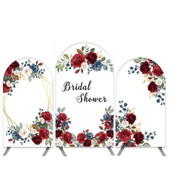 Aperturee Boho Theme Red Floral Bridal Shower Arch Backdrop Kit