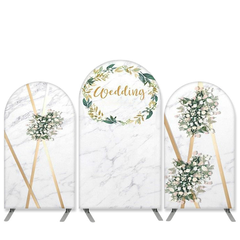 Aperturee Boho Theme White Floral Green Leaves Wedding Arch Backdrop Kit