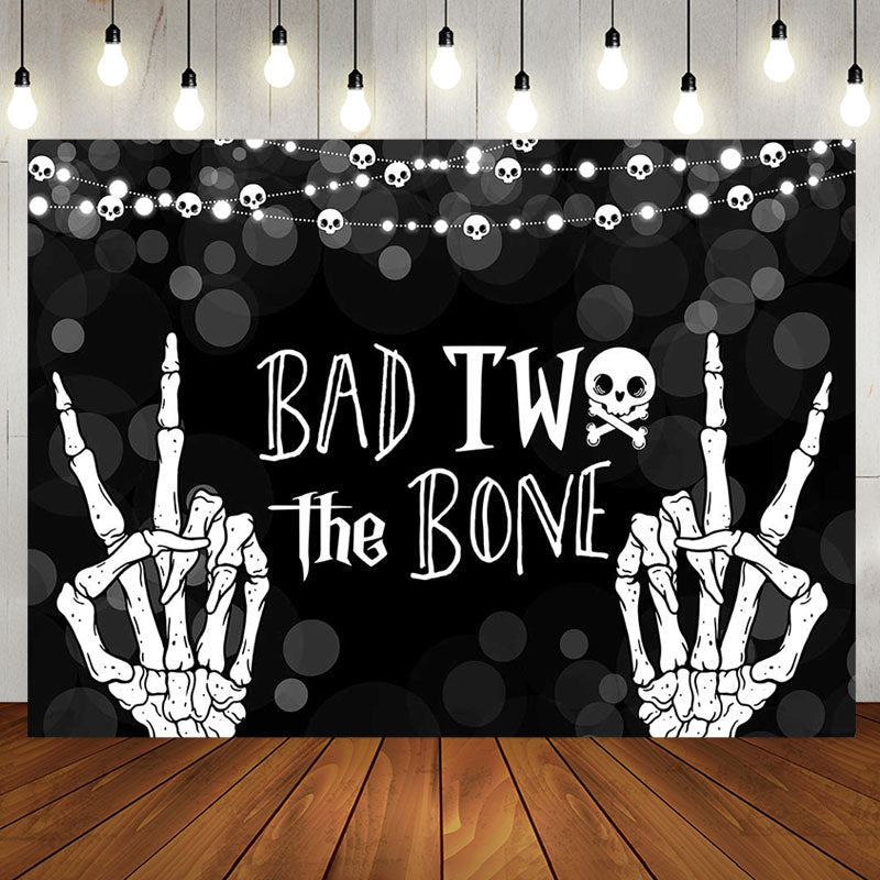 Aperturee - Bokeh Bad Two The Bone Halloween Birthday Backdrop