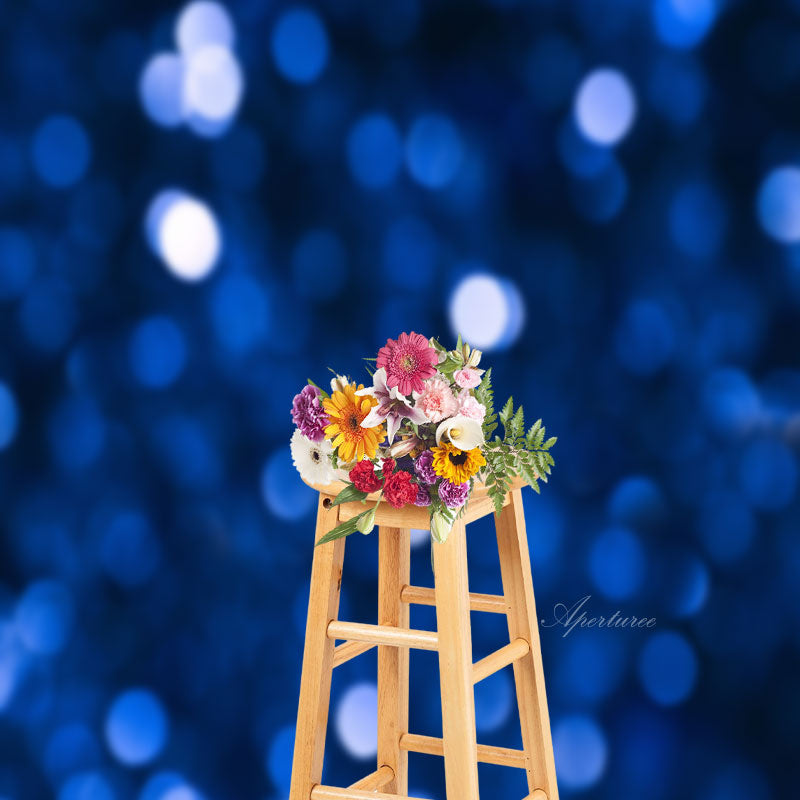 Aperturee - Bokeh Blue Sparkling Sweep Backdrop For Photoshoot