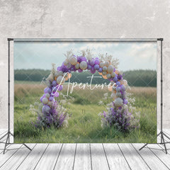 Aperturee - Bokeh Field Arch Balloons Floral Wedding Backdrop