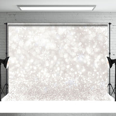 Aperturee - Bokeh Glitter Snowflake Winter Christmas Backdrop