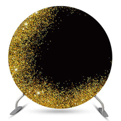 Aperturee Bokeh Gold Black Glitter Round Party Backdrop Cover