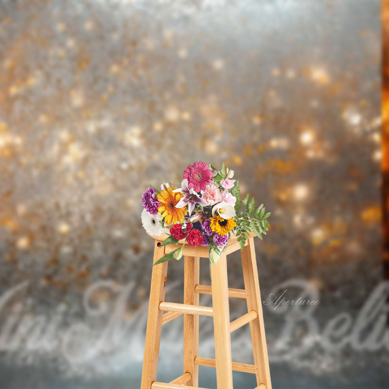 Aperturee - Bokeh Golden Glitter Scrub Photography Backdrop