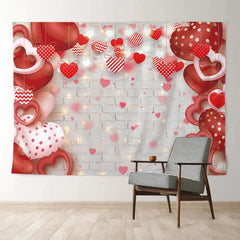 Aperturee - Bokeh Heart Brick Wall Valentines Day Photo Banner