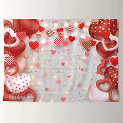 Aperturee - Bokeh Heart Brick Wall Valentines Day Photo Banner