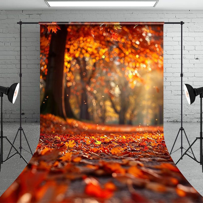 Aperturee - Bokeh Maple Leaf Forest Autumn Photography Backdrop