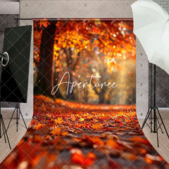 Aperturee - Bokeh Maple Leaf Forest Autumn Photography Backdrop