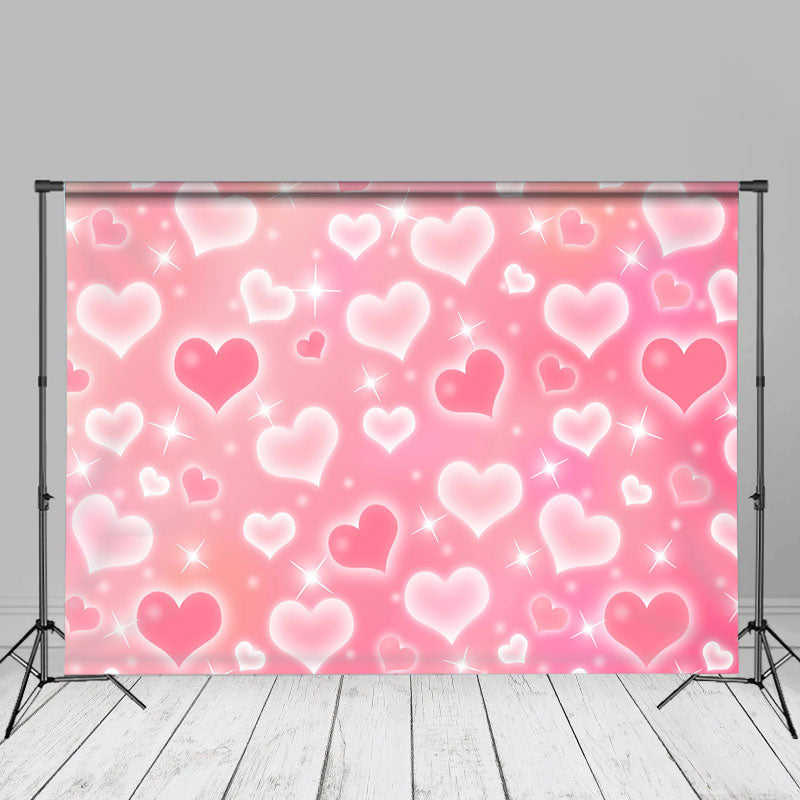 Aperturee - Bokeh Pink Heart Valentines Day Photography Backdrop