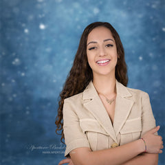 Aperturee - Bokeh Snow Blue Fine Art Portrait Studio Backdrop