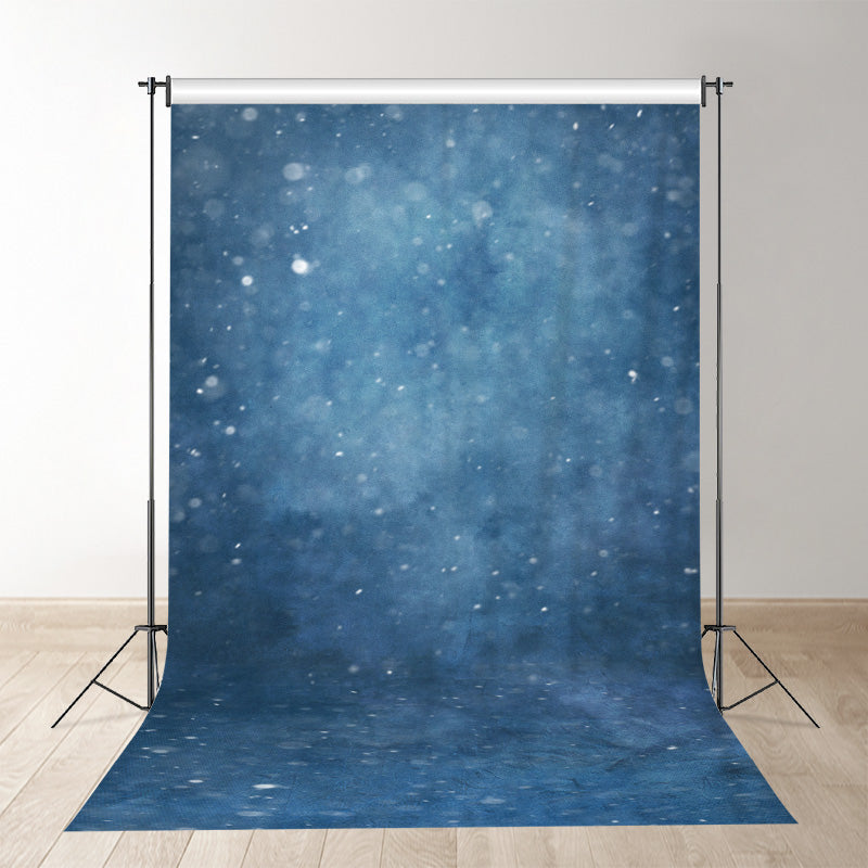 Aperturee - Bokeh Snow Blue Fine Art Portrait Studio Backdrop