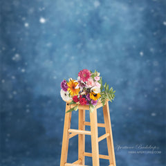 Aperturee - Bokeh Snow Blue Fine Art Portrait Studio Backdrop