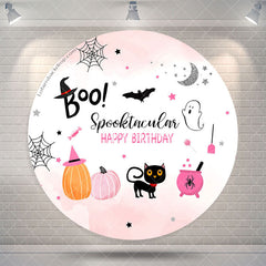 Aperturee Boo Spooktacular Round Halloween Birthday Backdrop