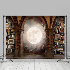 Aperturee - Book Brick Wall Arch Moon World Day Backdrop