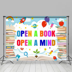 Aperturee - Books Reading Balloon Pencil World Book Day Backdrop