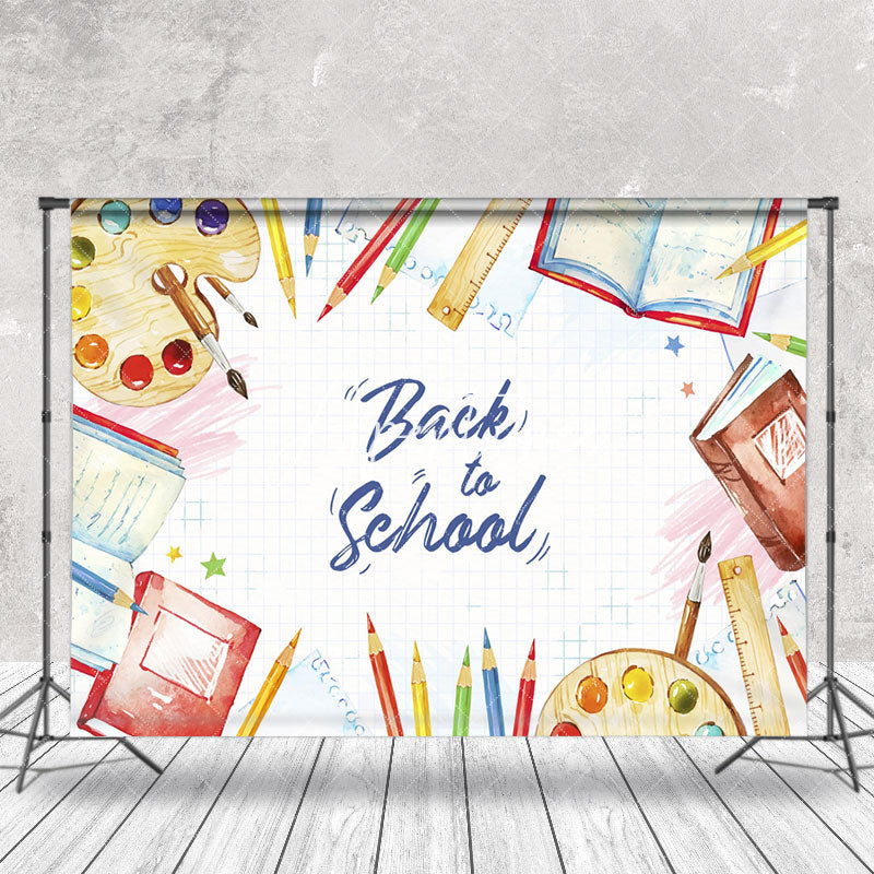 Aperturee - Books Stationery Back To School Cake Smash Backdrop