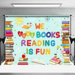 Aperturee - Books Student Sun Star Green World Book Day Backdrop