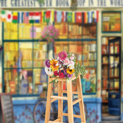 Aperturee - Bookshop Bike Flags Back To School Photo Backdrops