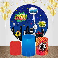 Aperturee - Boom Pow Wow Night Star Round Birthday Backdrop Kit