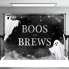 Aperturee - Boos And Brews Smoke Halloween Baby Shower Backdrop