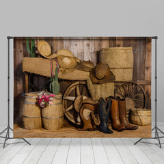 Aperturee - Boots Haystack Western Cowboy Architecture Backdrop