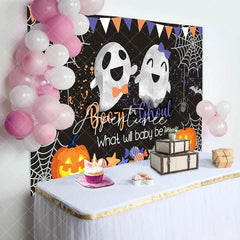 Aperturee - Booy Or Ghoul Black Halloween Gender Reveal Backdrop