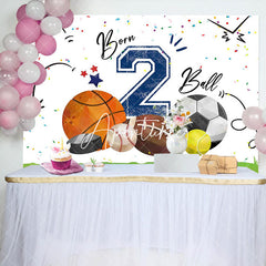 Aperturee - Born 2 Ball Green Lawn Sports Backdrop For Birthday