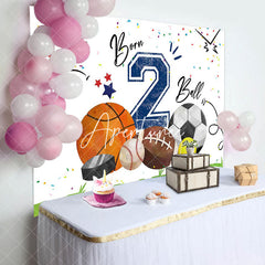 Aperturee - Born 2 Ball Green Lawn Sports Backdrop For Birthday