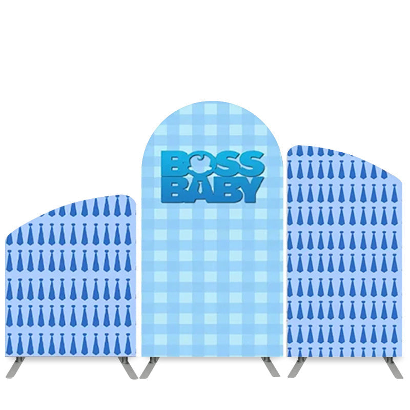 Aperturee Boss Baby Blue Tie Happy Birthday Arch Backdrop Kit