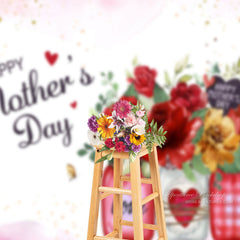 Aperturee - Bottles Red Flowers Pink Mothers Day Photo Backdrop