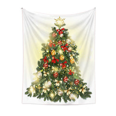 Aperturee - Bow Tie Christmas Tree Balls Glitter Wall Tapestry