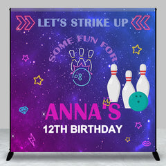 Aperturee - Bowling Game Night Custom 12th Birthday Backdrop