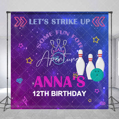 Aperturee - Bowling Game Night Custom 12th Birthday Backdrop