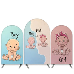 Aperturee Boy Or Girl Blue Pink Baby Shower Arch Backdrop Kit