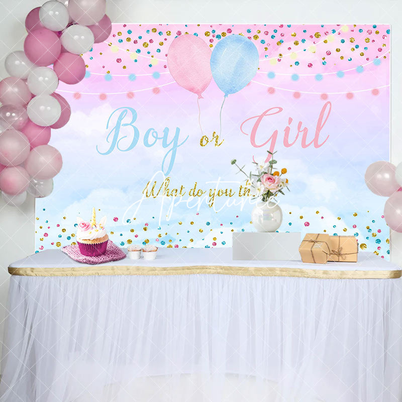 Aperturee - Boy Or Girl What Dou You Think Gender Reveal Backdrop