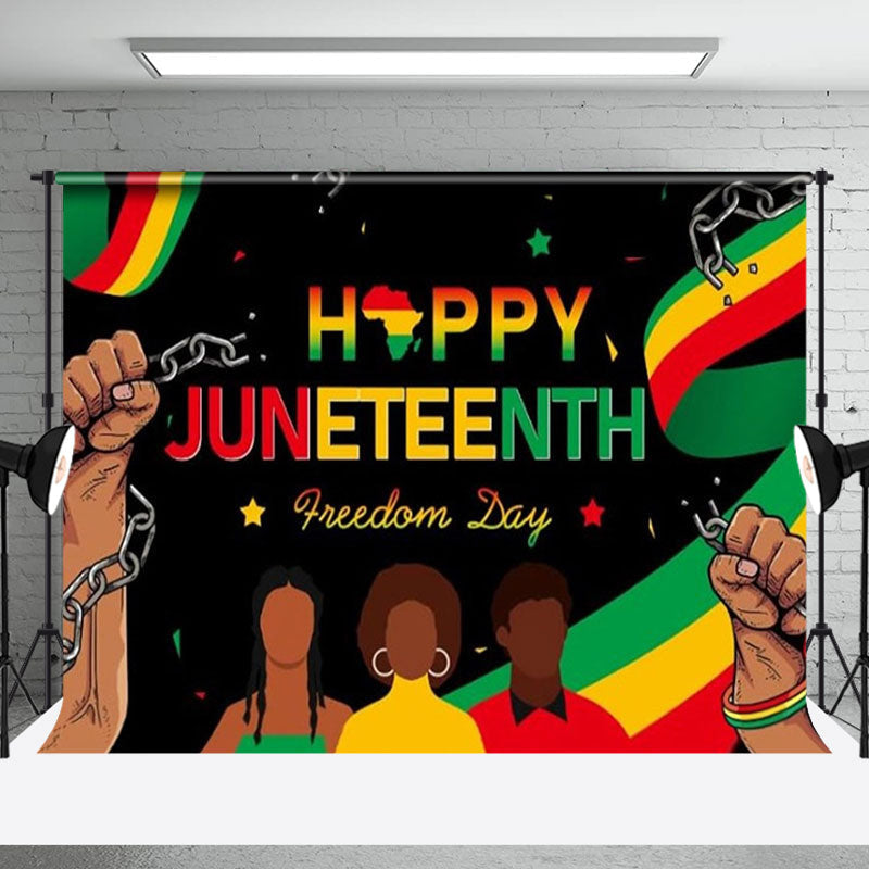 Aperturee - Break Shackles Happy Juneteenth Freedom Day Backdrop