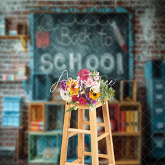 Aperturee - Brick Blackboard Back To School Cake Smash Backdrop