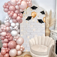 Aperturee - Brick Wall Graduation Party Double Sided Arch Backdrop