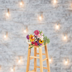 Aperturee - Brick Wall Light Wooden Ground Photo Sweep Backdrop